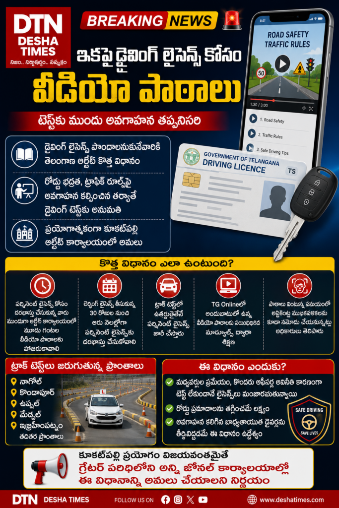ఇక డ్రైవింగ్ లైసెన్స్‌కు వీడియో పాఠాలు!