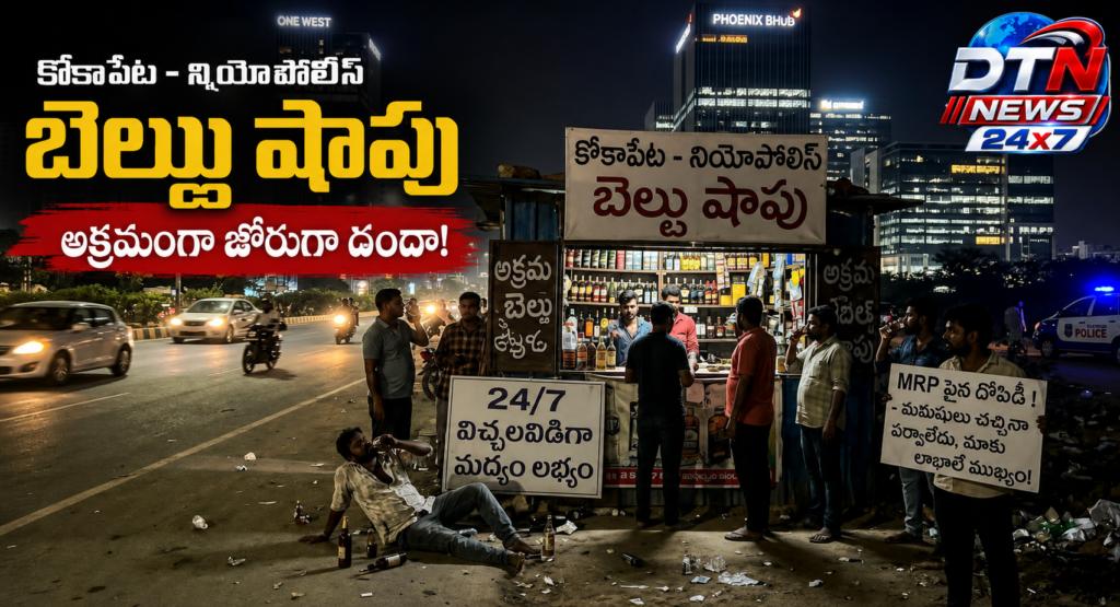 కోకాపేటలో ‘బెల్టు’ దందా.. అధికారుల దృష్టి ఎటు?