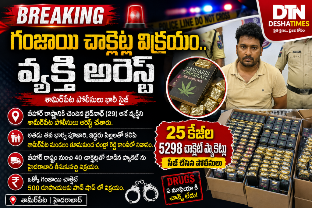 గంజాయి చాక్లెట్ల విక్రయం.. వ్యక్తి అరెస్ట్