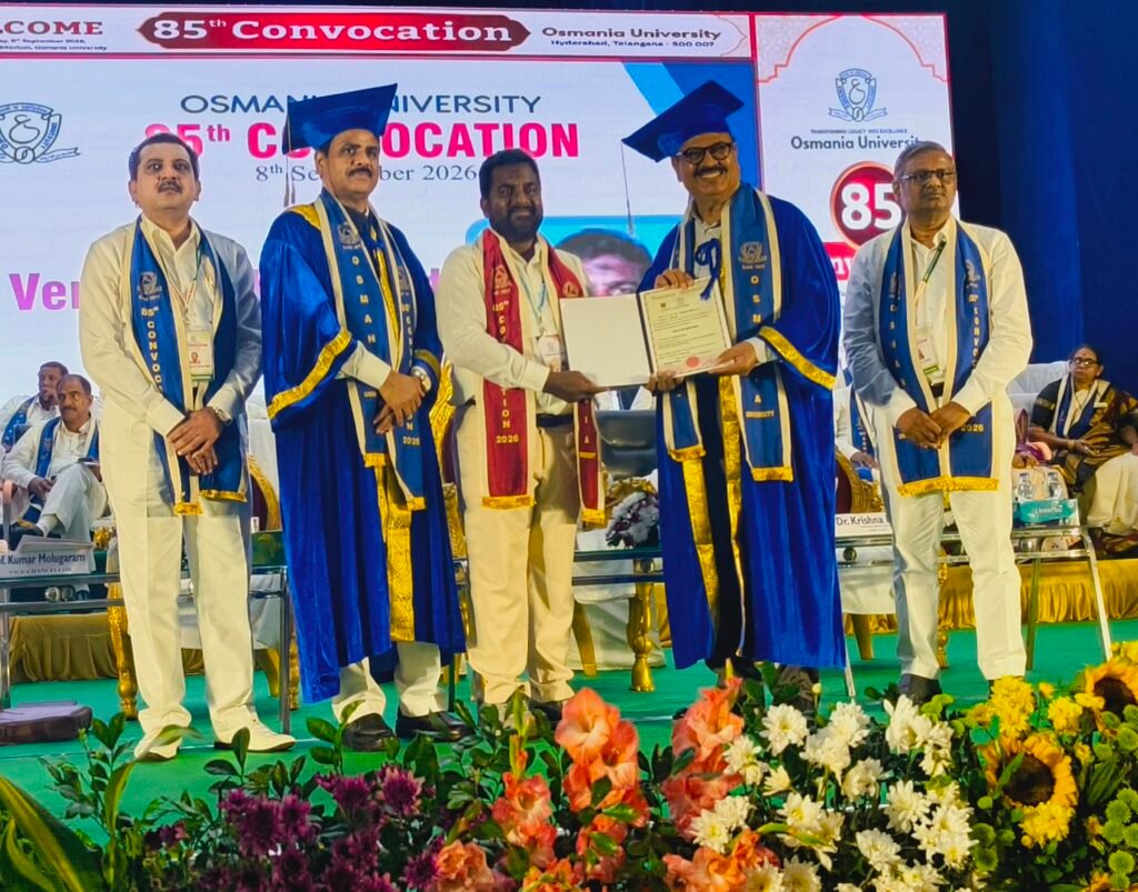 నాతాళ్లగూడెం వాసికి డాక్టరేట్ ప్రదానం