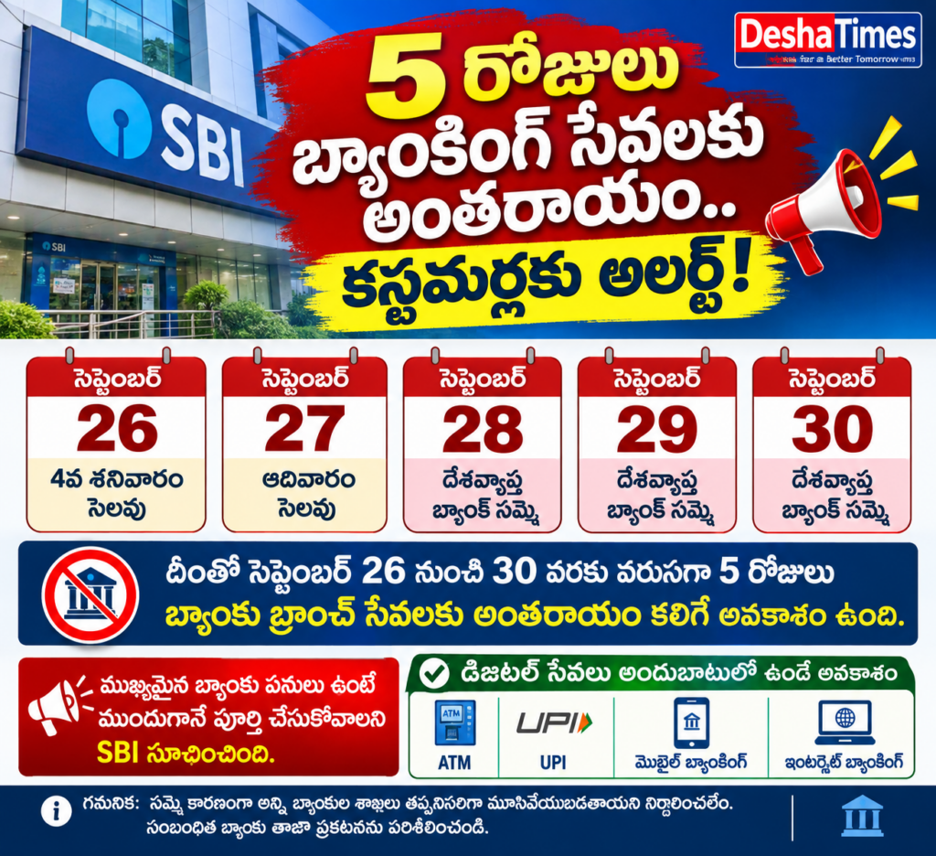 5 రోజులు బ్యాంకింగ్ సేవలకు అంతరాయం?